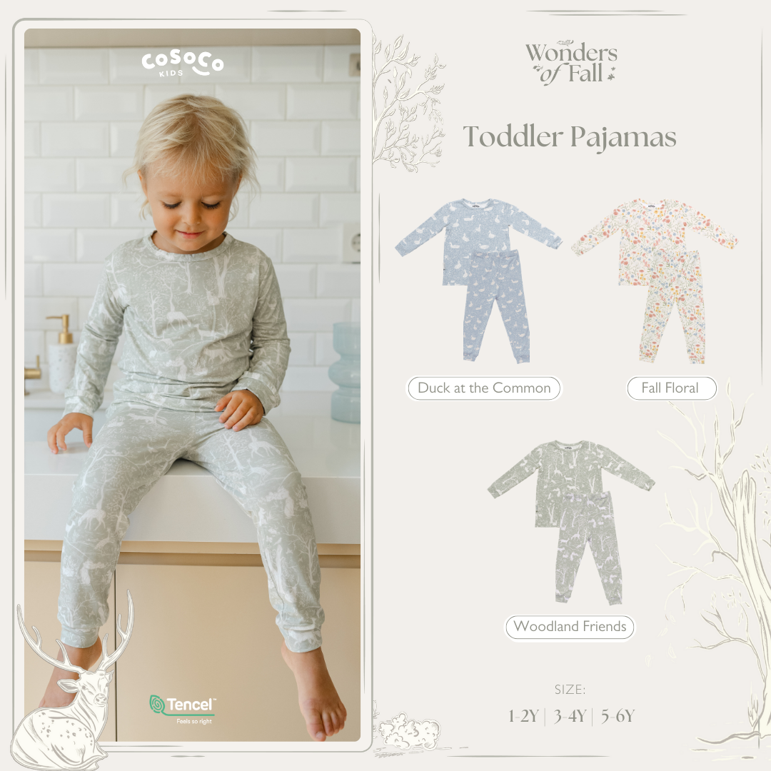 Fall Floral Toddler Pajamas