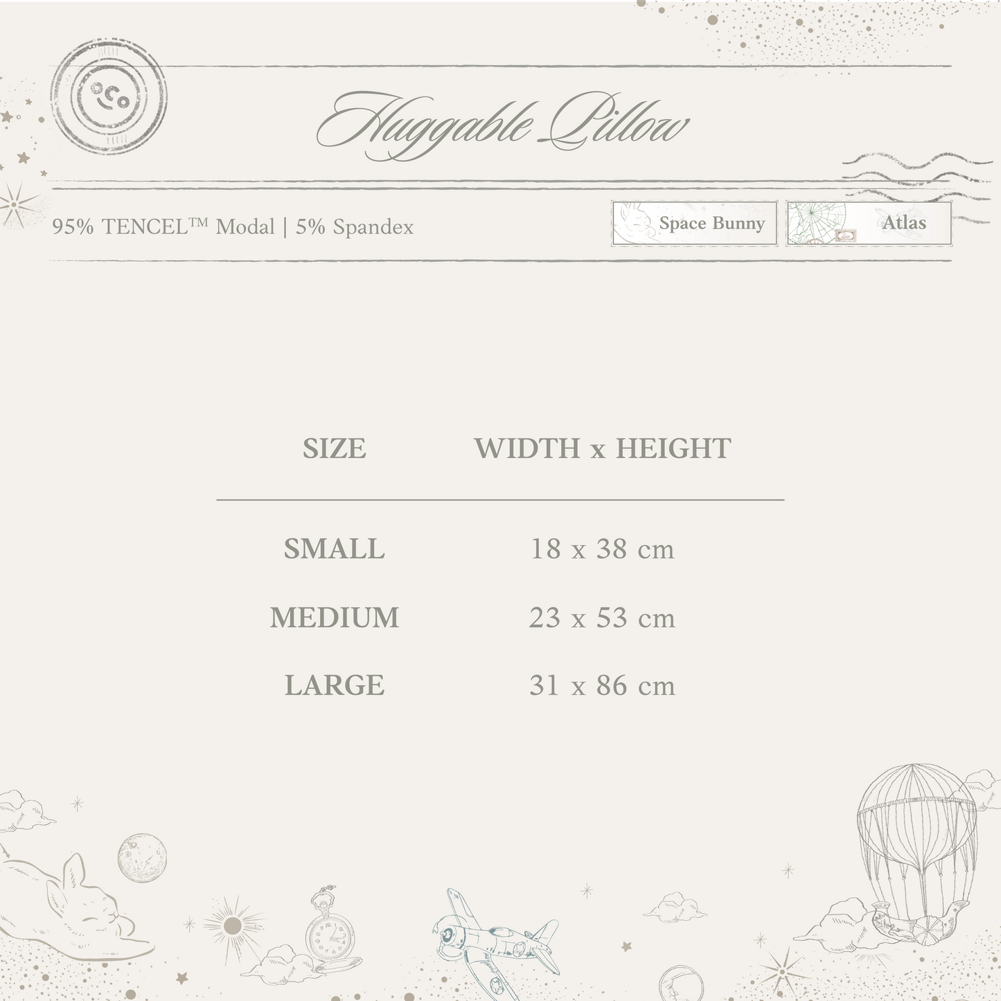 Space Bunny Huggable Pillow