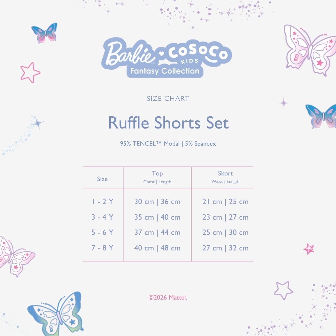 Barbie Ruffle Short Set in Pixie Wish