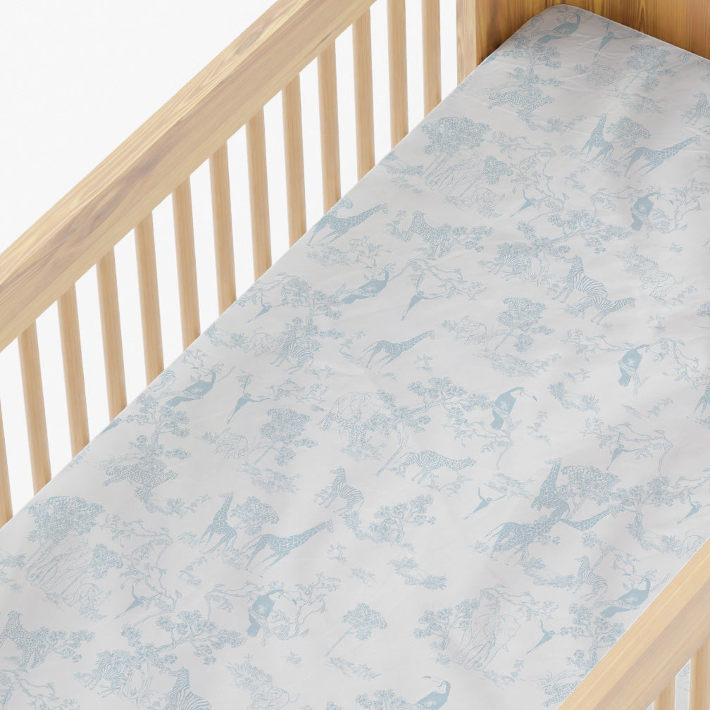 Safari Blue Cribsheet