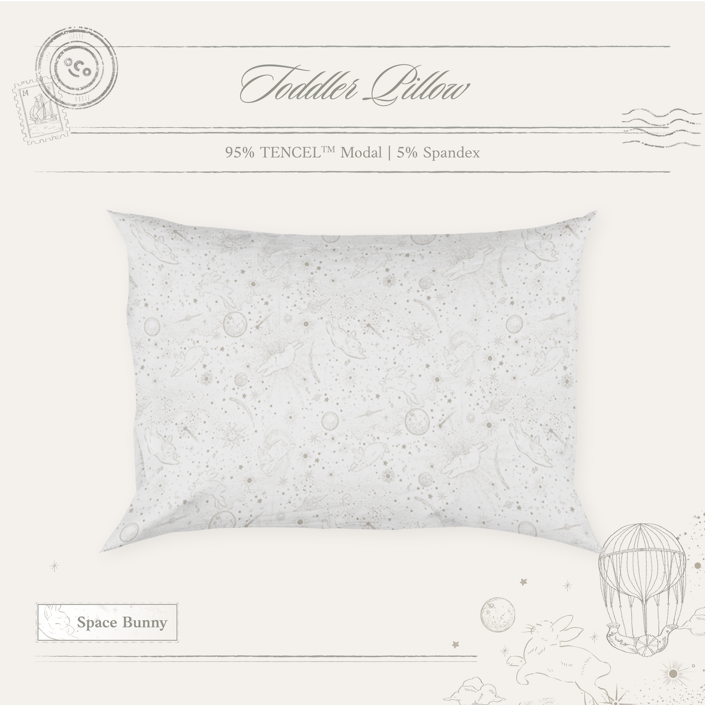 Space Bunny Toddler Pillow