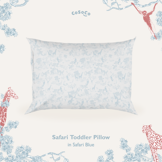 Safari Blue Toddler Pillow