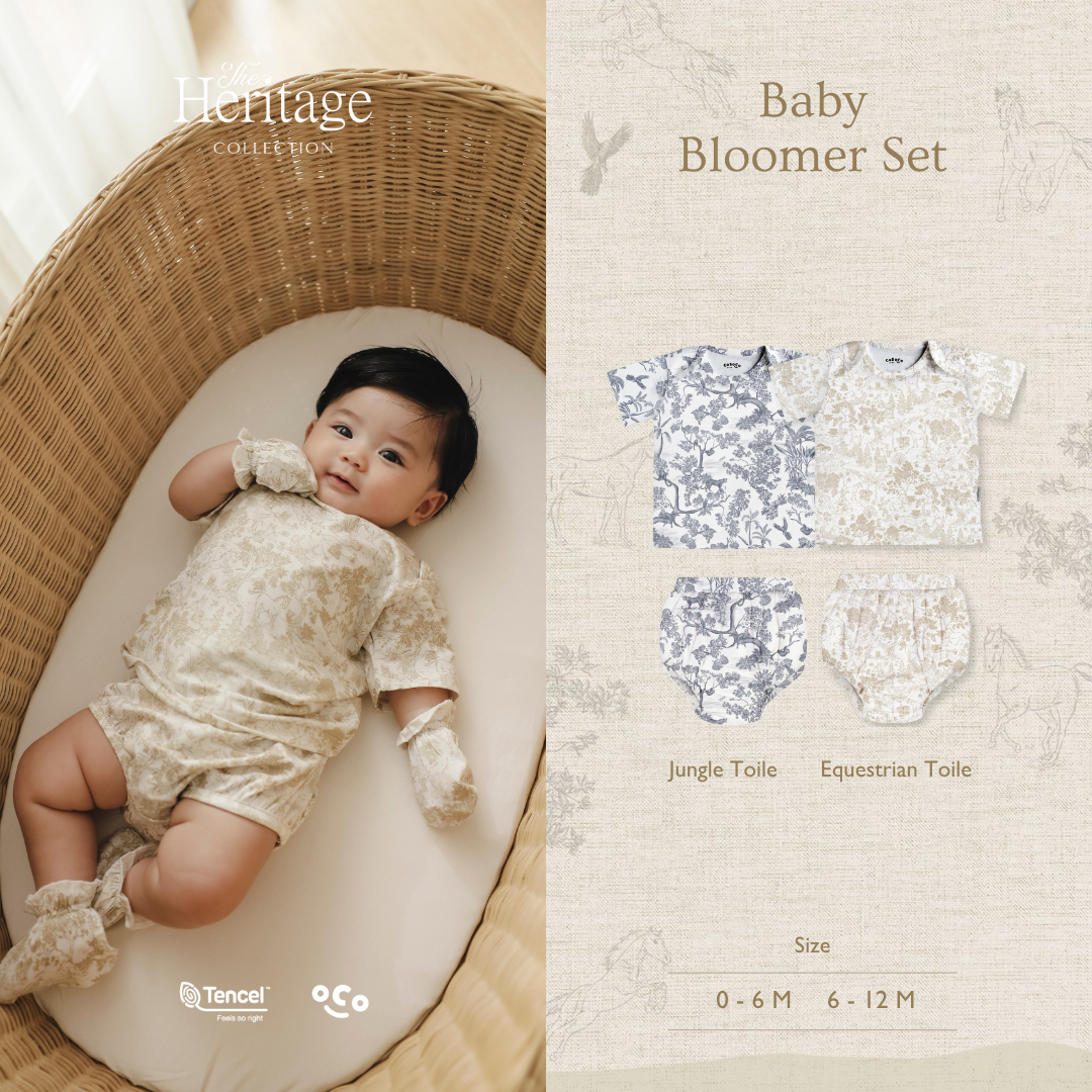 Equestrian Toile Baby Bloomer Set