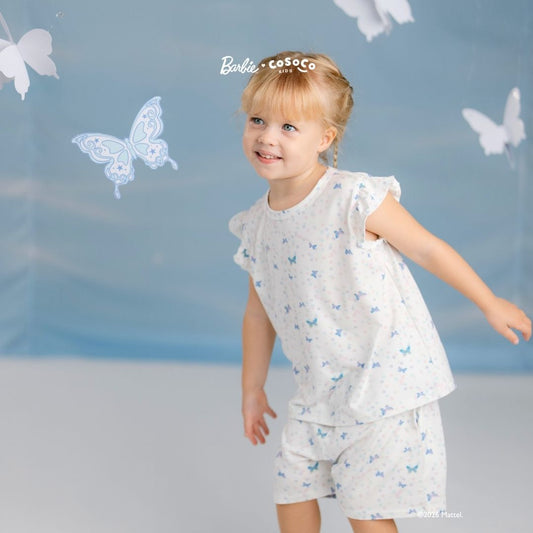 Barbie Ruffle Short Set in Cosmic Butterflies