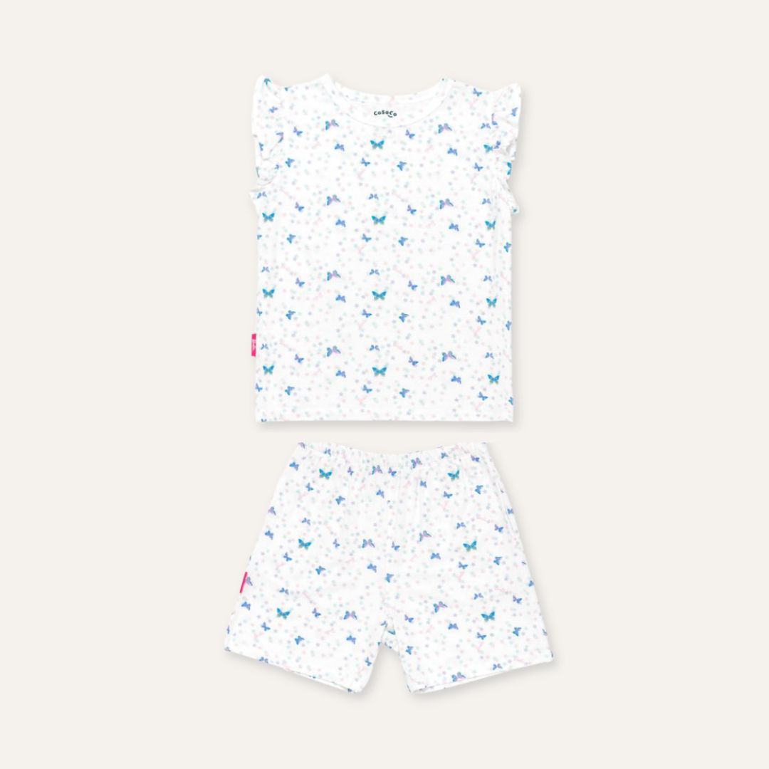 Barbie Ruffle Short Set in Cosmic Butterflies