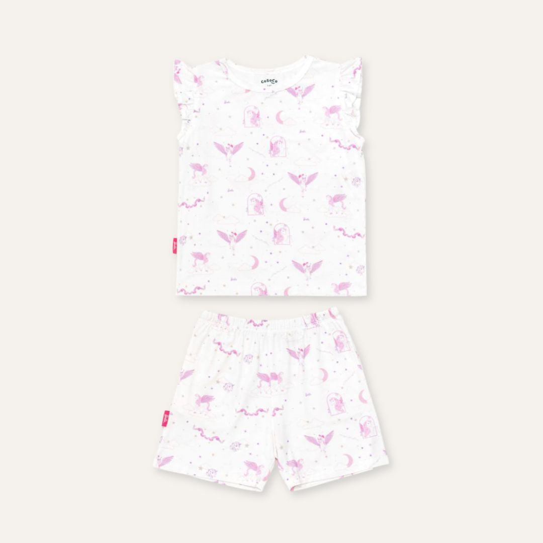 Barbie Ruffle Short Set in Unicorn Skies