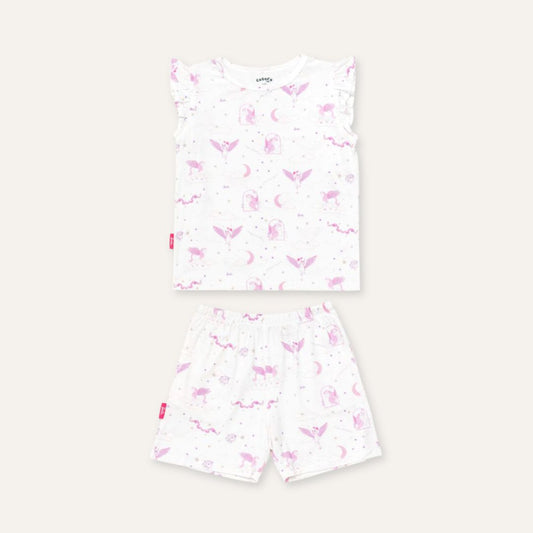 Barbie Ruffle Short Set in Unicorn Skies