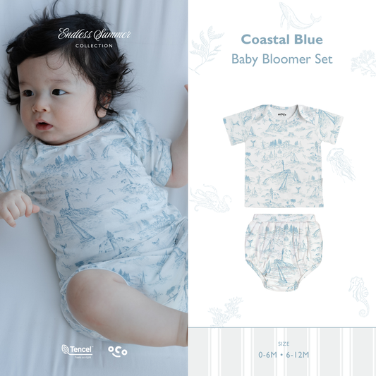 Coastal Blue Baby Bloomer Set