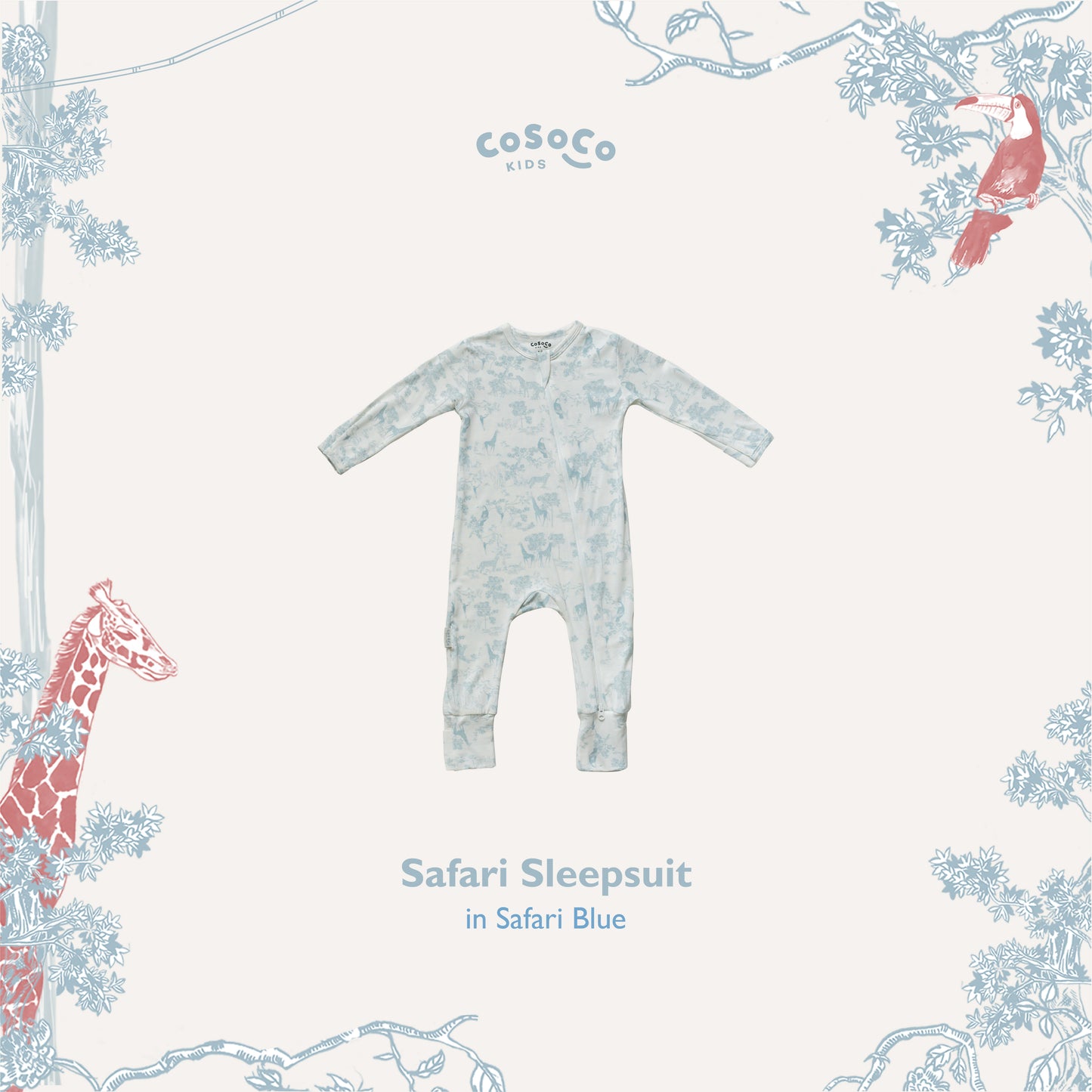 Safari Blue Sleepsuit