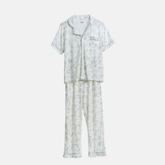 Adult Safari Grey Classic Button Pajamas