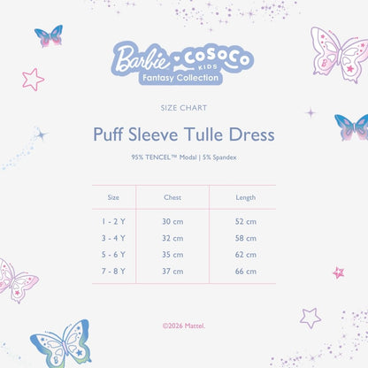 Barbie Puff Sleeve Tulle Dress in Unicorn Skies