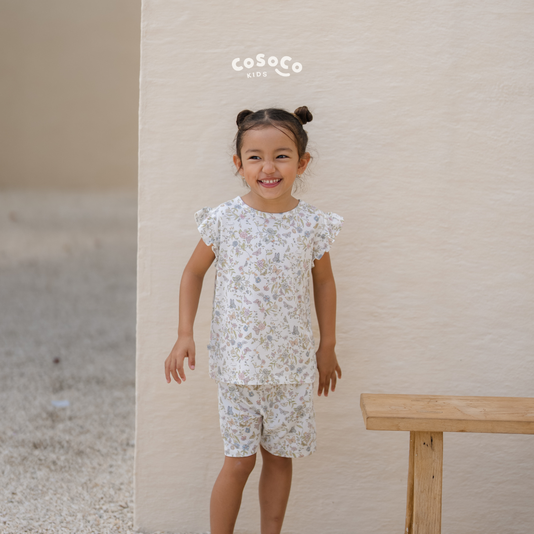 Ruffle Shorts Set in Papillon