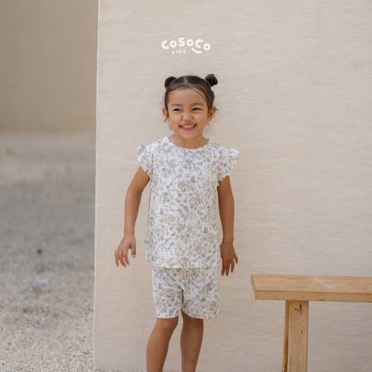Ruffle Shorts Set in Papillon
