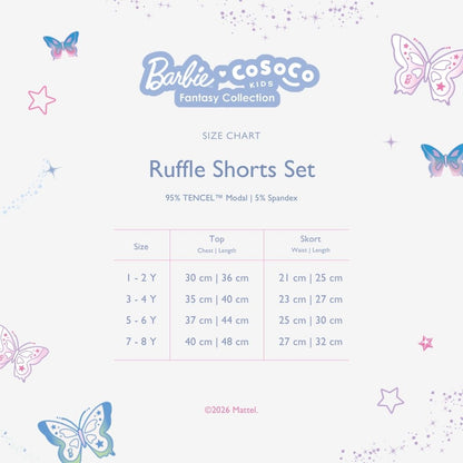 Barbie Ruffle Short Set in Unicorn Skies
