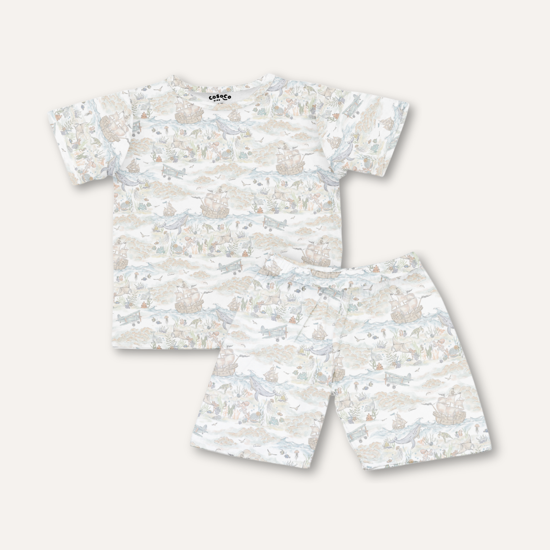 Short Sleeve Set in Salt Air