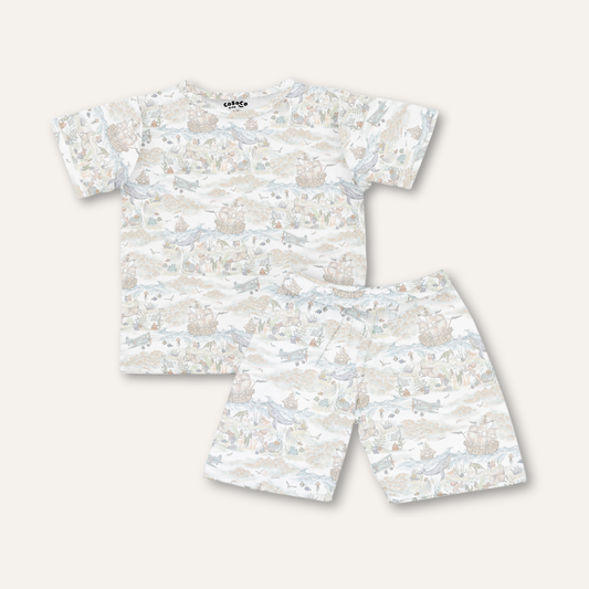 Short Sleeve Set in Salt Air
