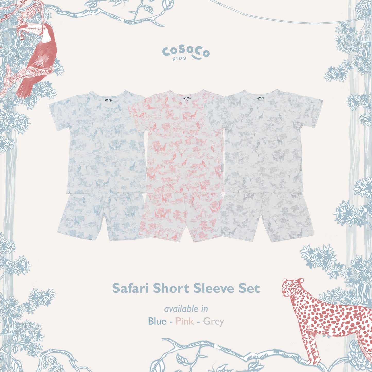 Safari Blue Short Sleeve Set